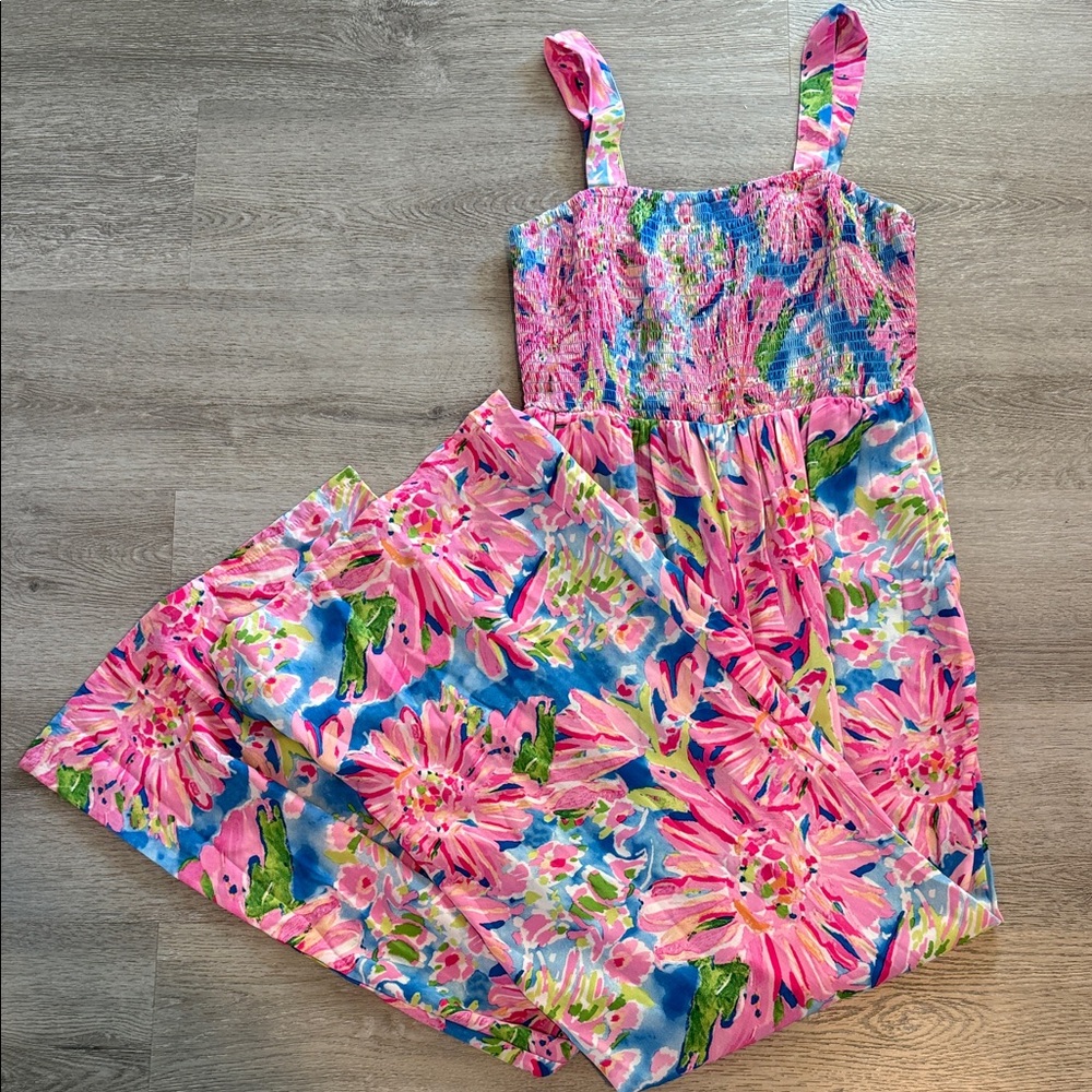 Floral Pink and Blue Pant Romper